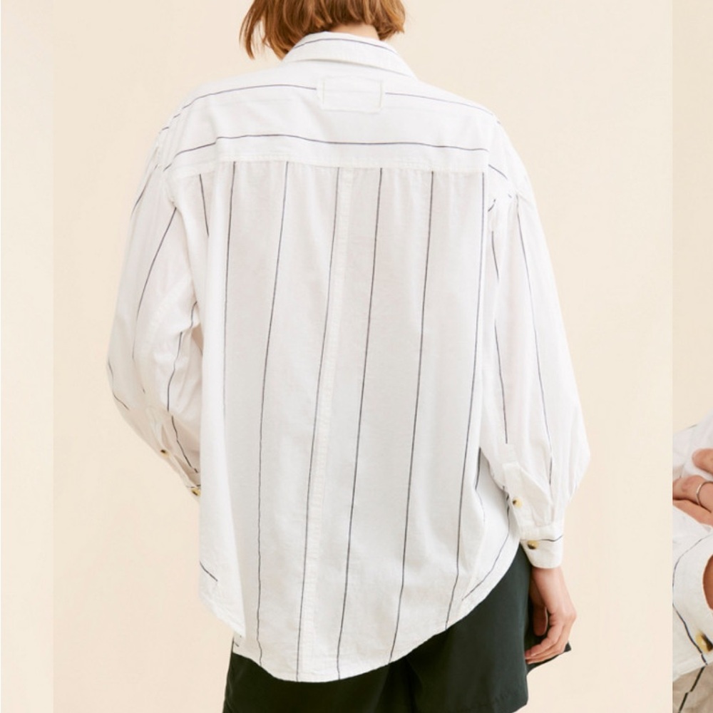 We the Free - Free People Happy Hour Stripe Top in White Combo - Picture 5 of 6